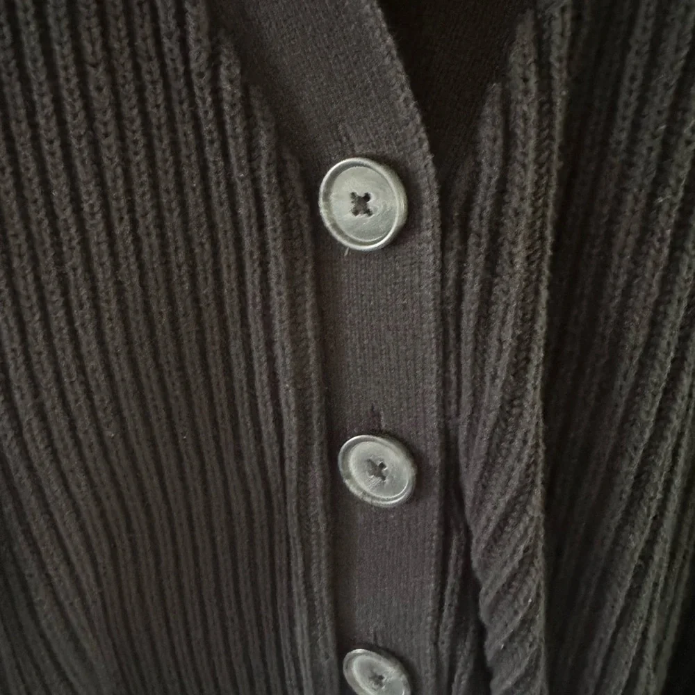 Old Navy Black Ribbed Cardigan Sweater - Picture 4 of 5